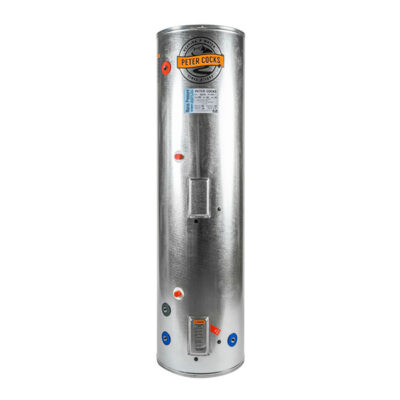 Peter Cocks Hot Water Cylinder Mains Pressure Stainless Steel Mid Coil Wetback 300L 3kW 560 × 2060mm
